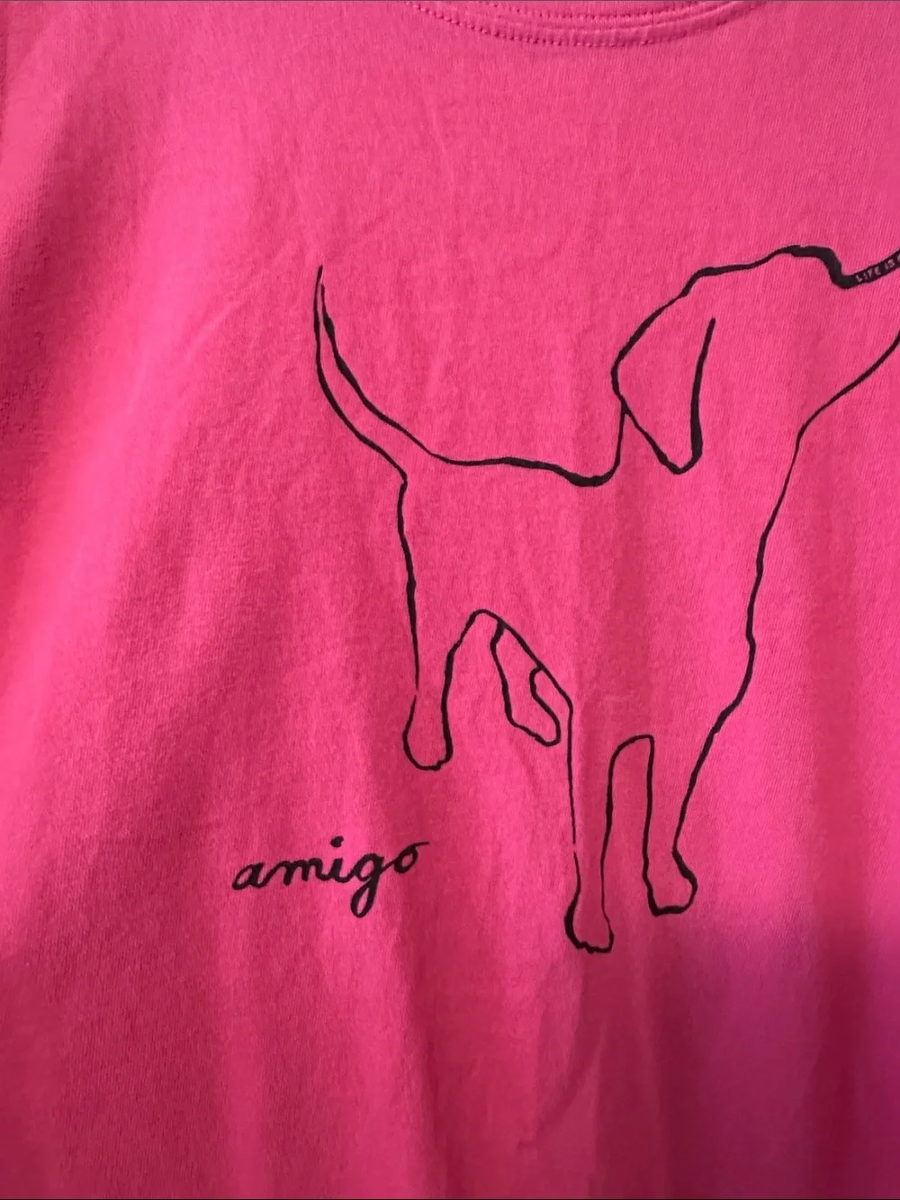 Life Is Good Bright Pink 'Amigo' Dog Long-Sleeve Tee L - Picture 8 of 8